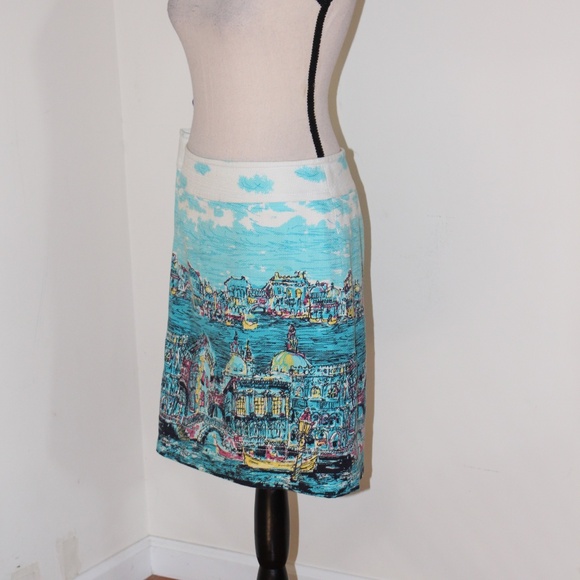 Talbots, Venice Italy Canal Cityscape Scene Textured skirt - Picture 3 of 10